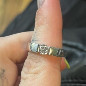 Moissanite 927 Sterling Silver White Gold plated ring